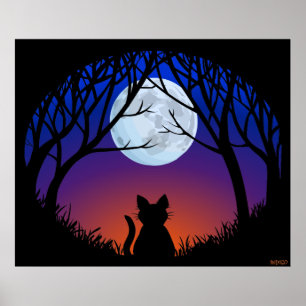 Poster d'art de chat gras Cute Amoureux des chats