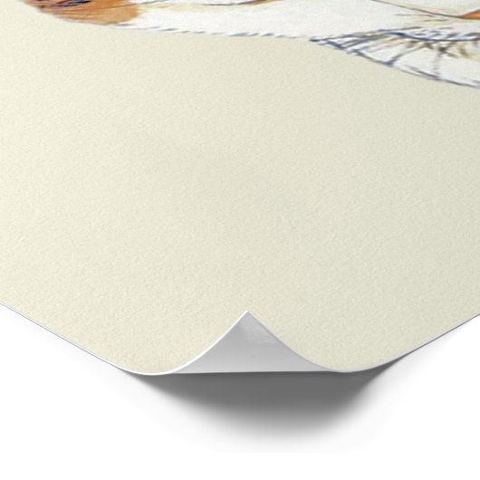 Poster d'art de chat japonais couché Imprimer (Coin)