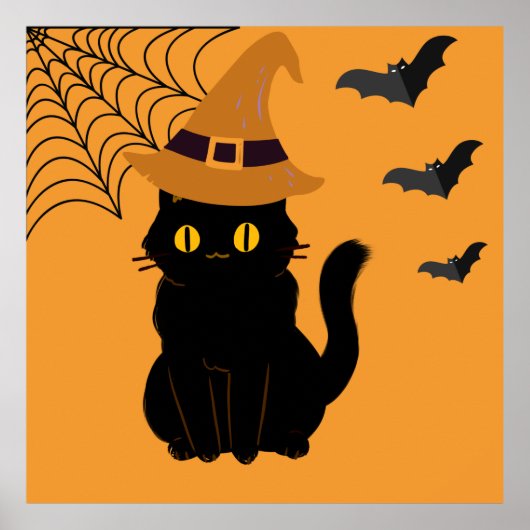 Poster d'art de Chat Noir Halloween (Devant)