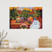 Poster d'art de chat vintage Louis Wain (Cuisine)
