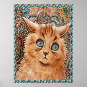 Poster d'art de chat vintage Louis Wain