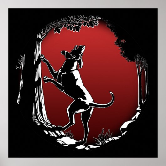 Poster d'art de chien Hound Chasse Amoureux de les (Devant)