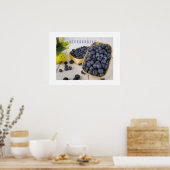 Poster d'art de cuisine Blueberries (Cuisine)