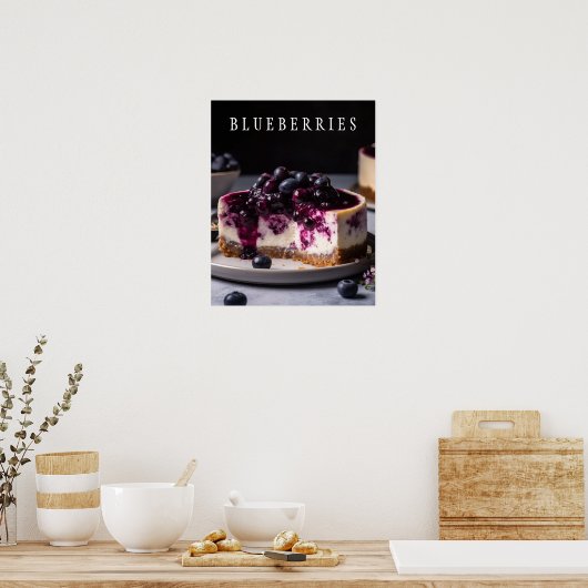 Poster d'art de cuisine Blueberries (Cuisine)