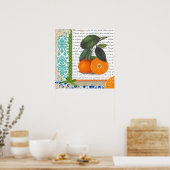 Poster d'art de cuisine vintage Orange Fruit (Cuisine)