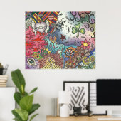 POSTER D'ART DE FILLE LUCKY (Bureau à domicile)
