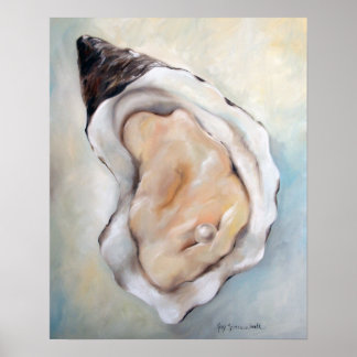 Poster d'art de fruits de mer Oyster and Pearl Bea