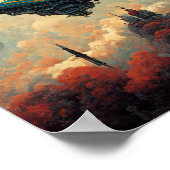 Poster d'art de Future Airship Sci-Fi (Coin)