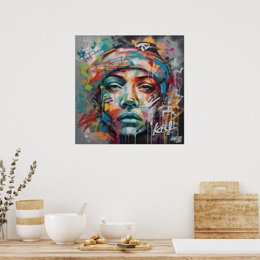 Poster d'art de graffiti profond et fascinant (Cuisine)