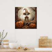 Poster d'art de Halloween Skeleton (Cuisine)