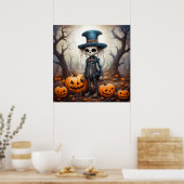 Poster d'art de Halloween Skeleton (Cuisine)