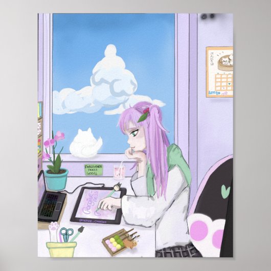 Poster d'art de Kawaii Imprimer - par Nephele (Devant)