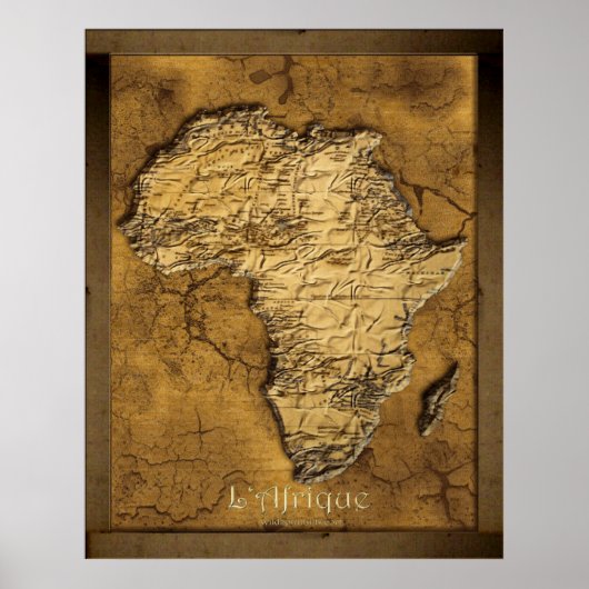 Poster d'art de la carte Earth 2D Africa (Devant)