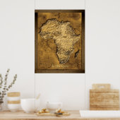 Poster d'art de la carte Earth 2D Africa (Cuisine)