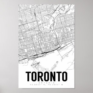Poster d'art de la carte minimaliste de Toronto On