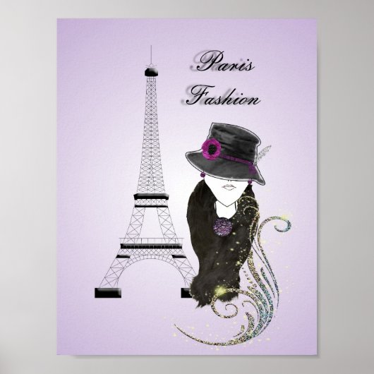 Poster d'art de la Dame de Paris Eifell Tower (Devant)