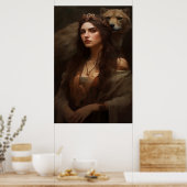 Poster d'art de la femme et du loup Imprimer Wall  (Cuisine)