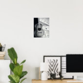 Poster d'art de la guitare et de la partition (Bureau à domicile)