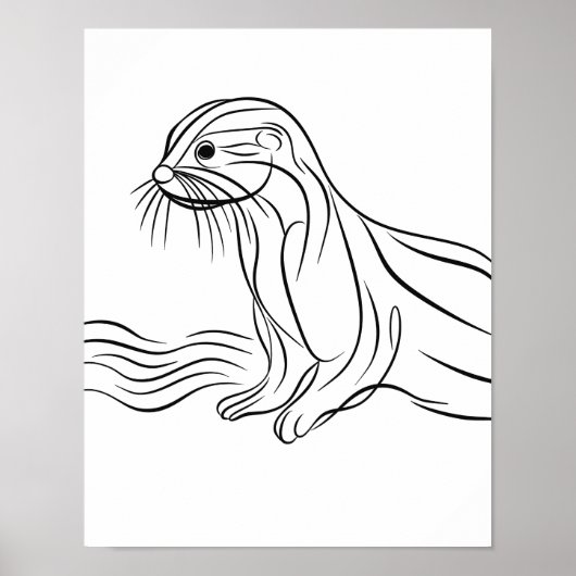 Poster d'art de la ligne Otter de la rivière Irish (Devant)