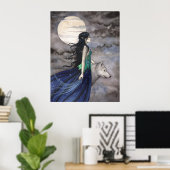 Poster d'art de la nuit du loup Imaginaire (Bureau à domicile)
