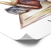 Poster d'art de la pépinière Chien Lire un livre P (Coin)