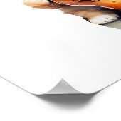 Poster d'art de la pépinière Guitare de chat orang (Coin)