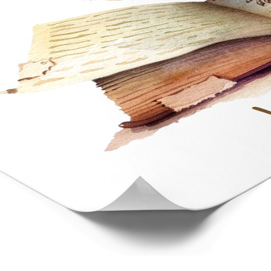 Poster d'art de la pépinière Lecture d'oiseaux ble (Coin)