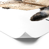 Poster d'art de la pépinière Raccoon Lecture (Coin)