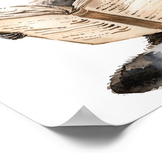 Poster d'art de la pépinière Raccoon Lecture avec  (Coin)