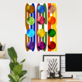 Poster d'art de la pop de football Brésil 2014 Cou (Bureau à domicile)