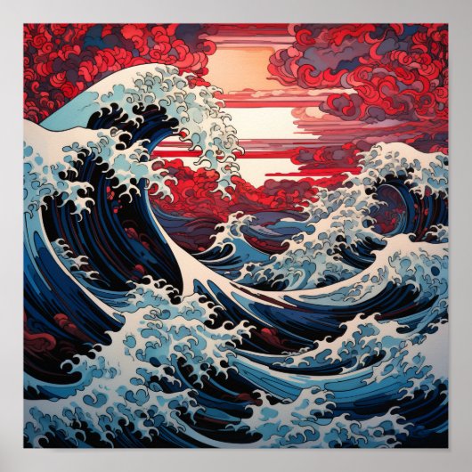 Poster d'Art de la vague japonaise - Serene Ocean (Devant)