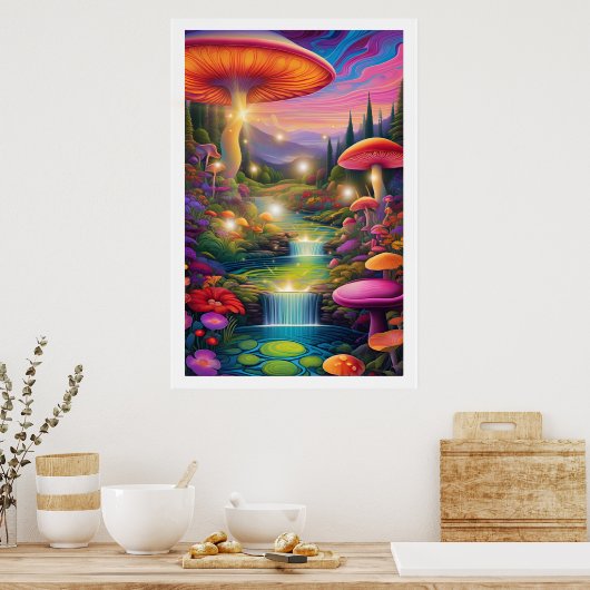 Poster d'art de l'Imaginaire des champignons géant (Cuisine)