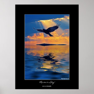 Poster d'art de l'Imaginaire faunique Raven at Sun