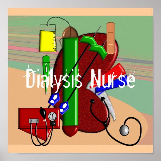 Poster d'art de l'infirmière de dialyse (Devant)