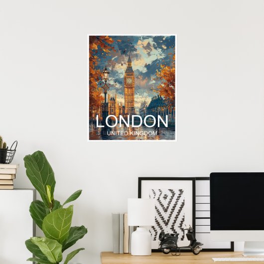 Poster d'art de Londres Angleterre (Bureau à domicile)