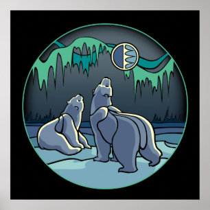 Poster d'art de l'ours polaire Imprimer Faune de l
