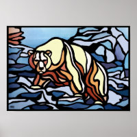 Poster d'art de l'ours polaire Imprimer Faune de l