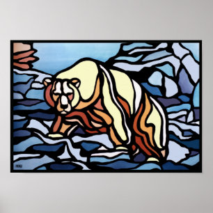 Poster d'art de l'ours polaire Imprimer Faune de l