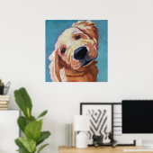 Poster d'art de marionnettes Golden Retriever (Bureau à domicile)