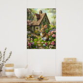 Poster d'art de Mur Bunny de Pâques (Cuisine)