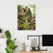 Poster d'art de Mur Bunny de Pâques (Bureau à domicile)