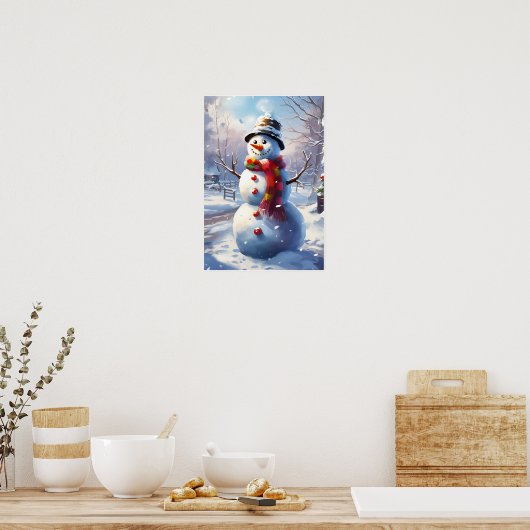 Poster d'art de mur de snowman (Cuisine)