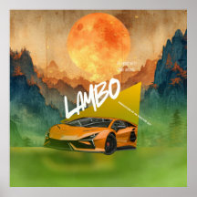 Poster d'art de mur de voiture de sport dynamique