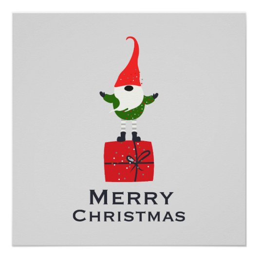 Poster d'art de Noël élégant Elf Wall Art (Devant)