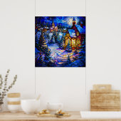 Poster d'art de Noël en verre satiné (Cuisine)