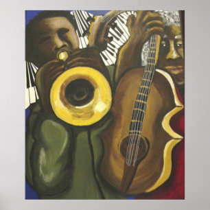 Poster d'art de piano de la trompette de basse de 