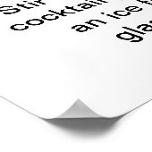 Poster d'art de recettes de cocktails NEGRONI 18"  (Coin)