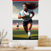 Poster d'art de rugby féminin (Cuisine)
