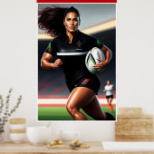 Poster d'art de rugby féminin (Cuisine)