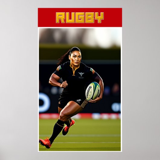 Poster d'art de rugby féminin (Devant)